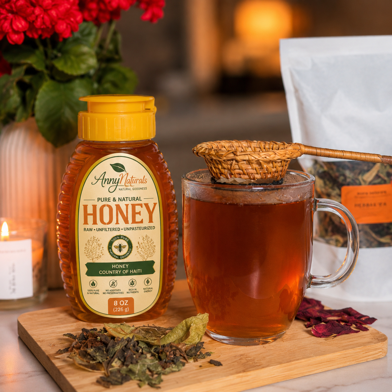 MS ANNY Pure Raw Honey – Country of Haiti | 100% Natural | Unfiltered | Unpasteurized | 8 OZ.