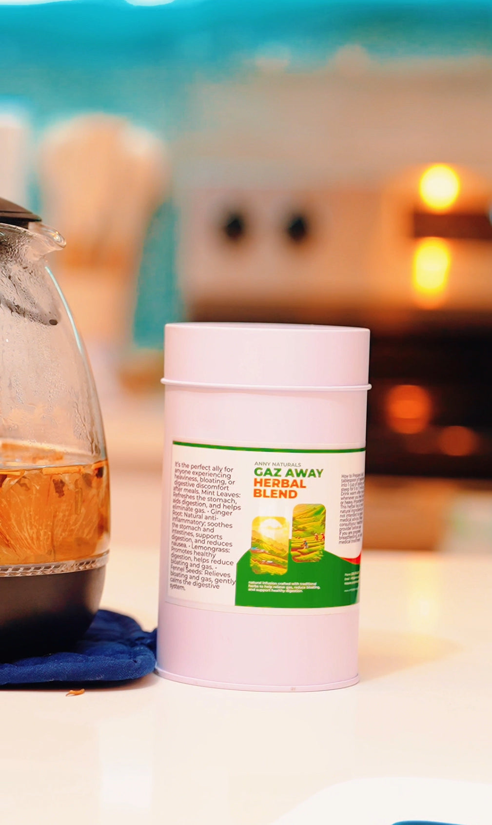 Gaz Away Herbal Blend
Natural Herbal Blend for Gas Relief and Bloating) te gaz