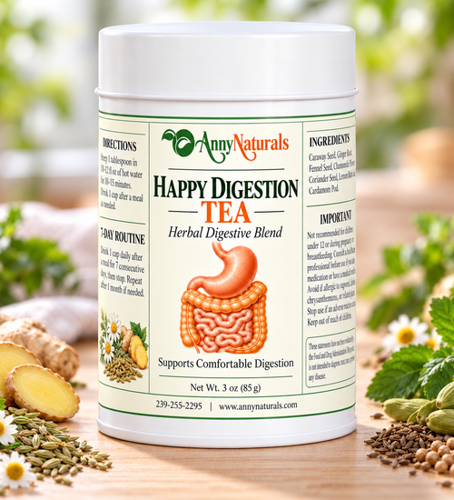 Happy Digestion Tea – Herbal After-Meal Digestive Support – Caffeine-Free Loose Leaf Blend – 3 oz