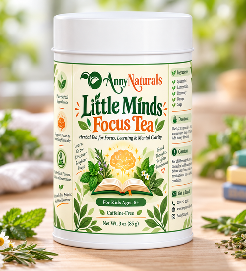 Little Minds Focus Tea – Caffeine-Free Herbal Tea for Kids Ages 8+ – 3 oz