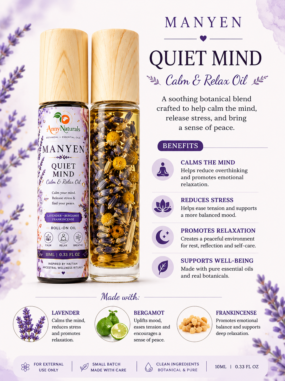 MANYEN
Yon koleksyon botanical ritual oils inspired by Haitian ancestral wellness Free shippping
