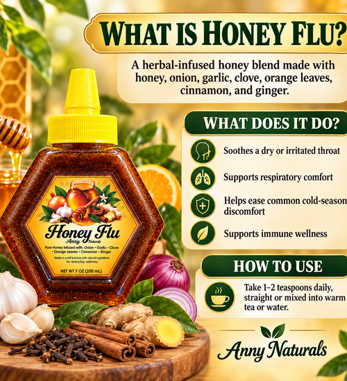 Honey Flu – Immune Support
Natural • Handcrafted • Comfort for Cold & Flu